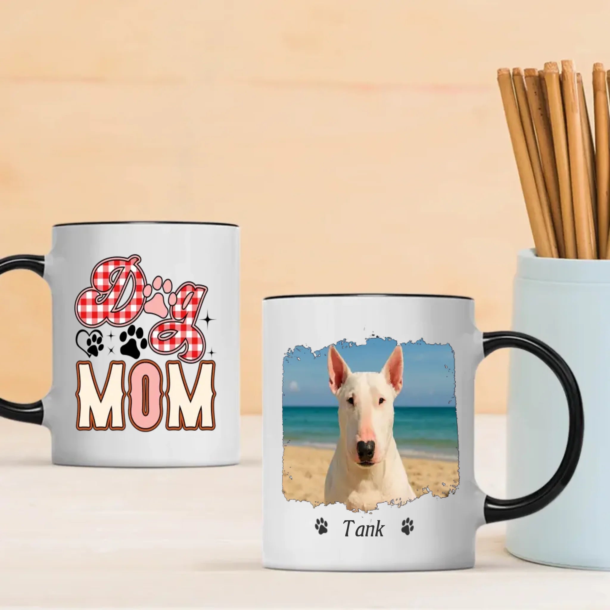 Custom Bull Terrier Dog Mom Mug - Personalized Photo & Name Gift - 89Prints