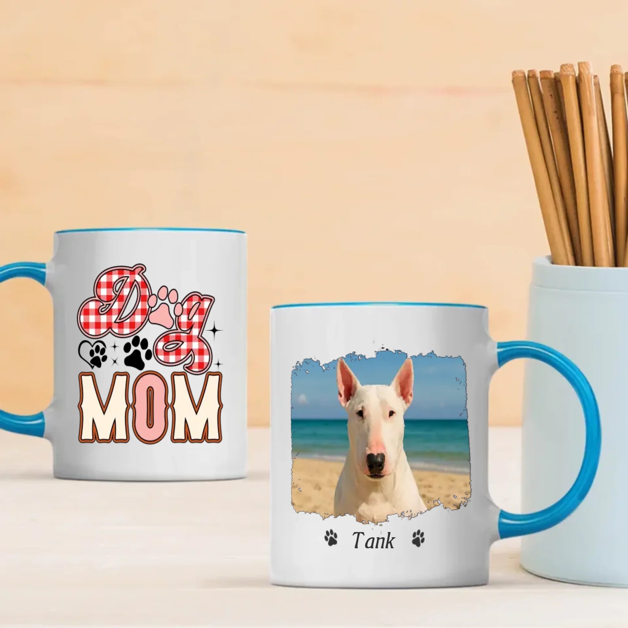 Custom Bull Terrier Dog Mom Mug - Personalized Photo & Name Gift - 89Prints
