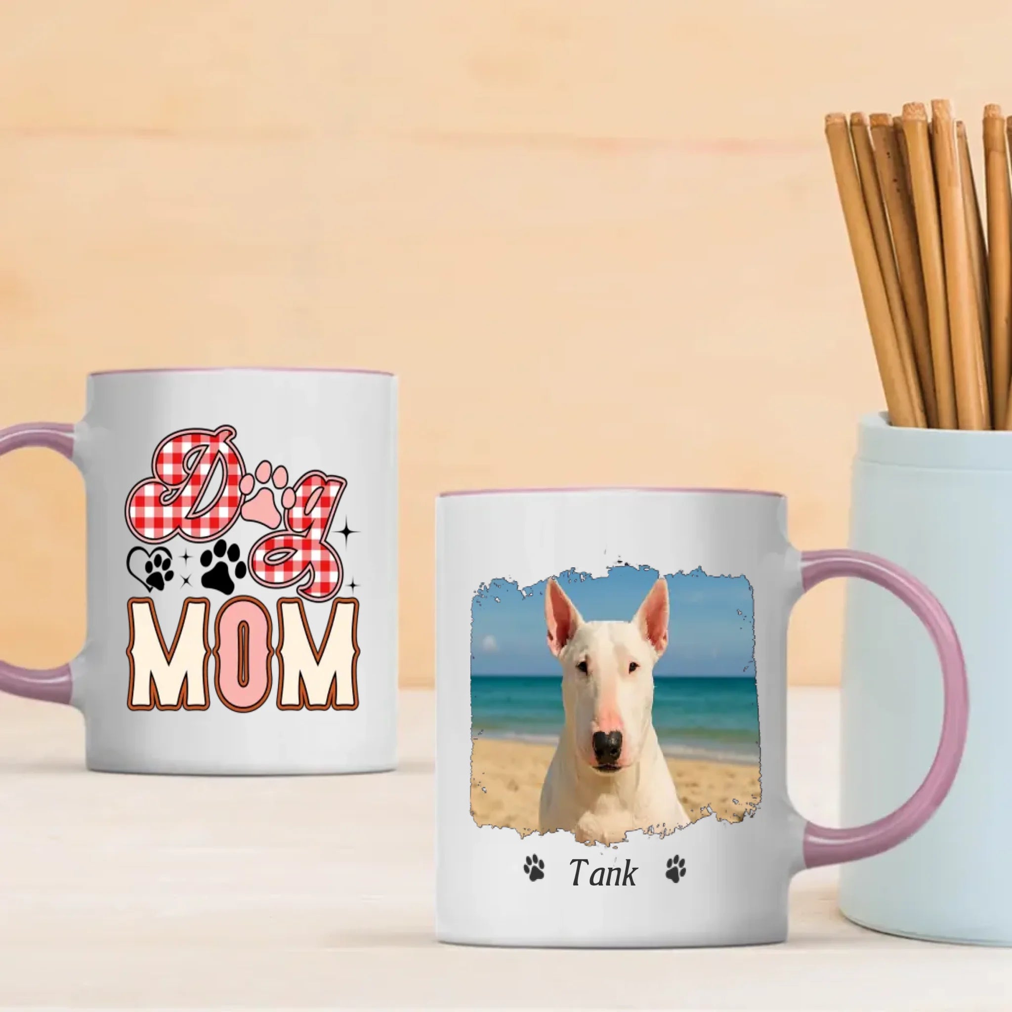 Custom Bull Terrier Dog Mom Mug - Personalized Photo & Name Gift - 89Prints