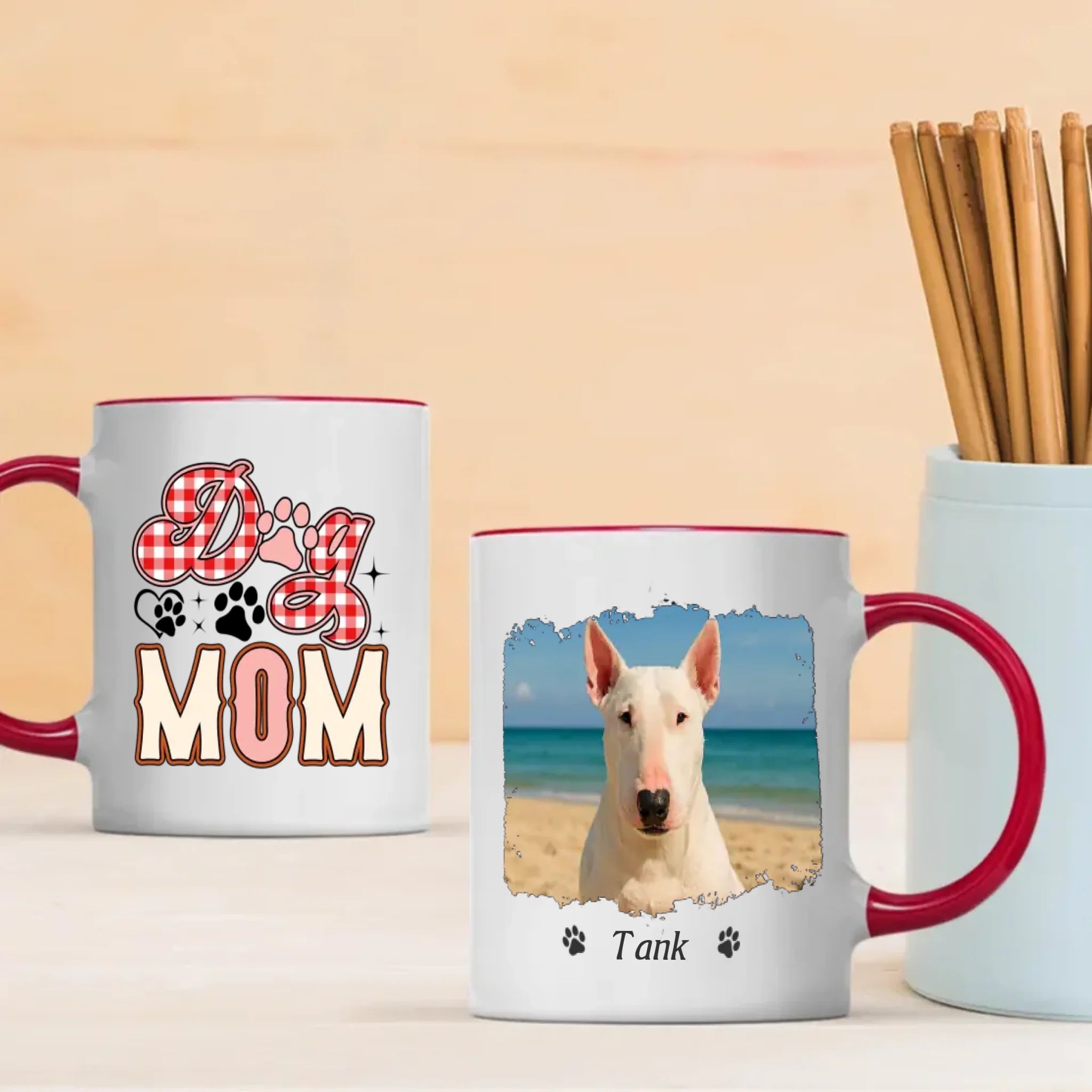 Custom Bull Terrier Dog Mom Mug - Personalized Photo & Name Gift - 89Prints