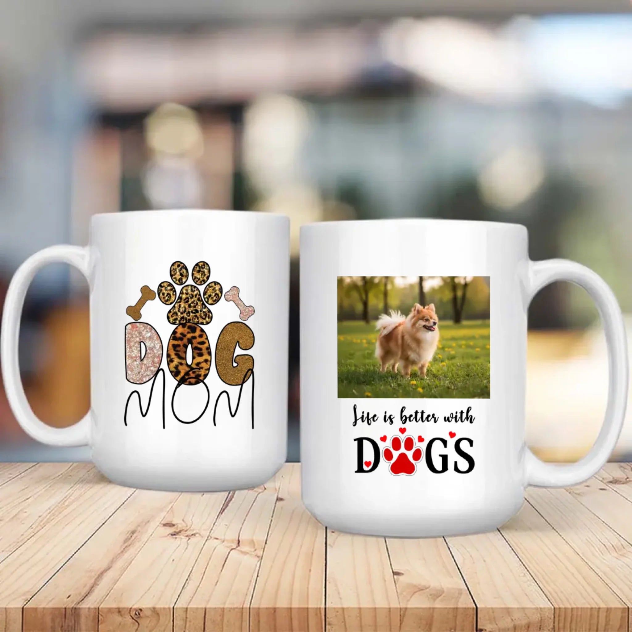Customized Pomeranian Mug With Photo For Dog Lovers - Dog Mom & Life Is Better With Dogs - 89Prints
