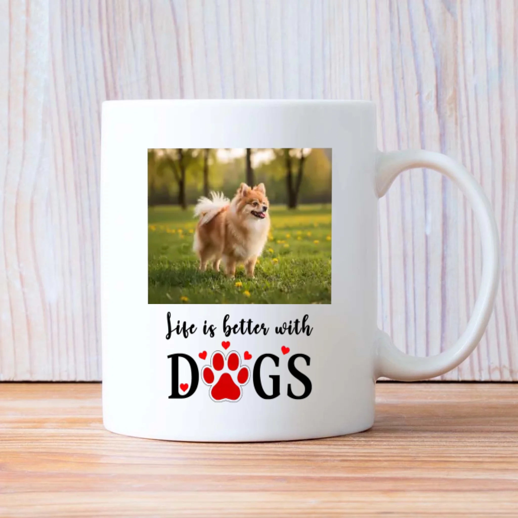 Customized Pomeranian Mug With Photo For Dog Lovers - Dog Mom & Life Is Better With Dogs - 89Prints