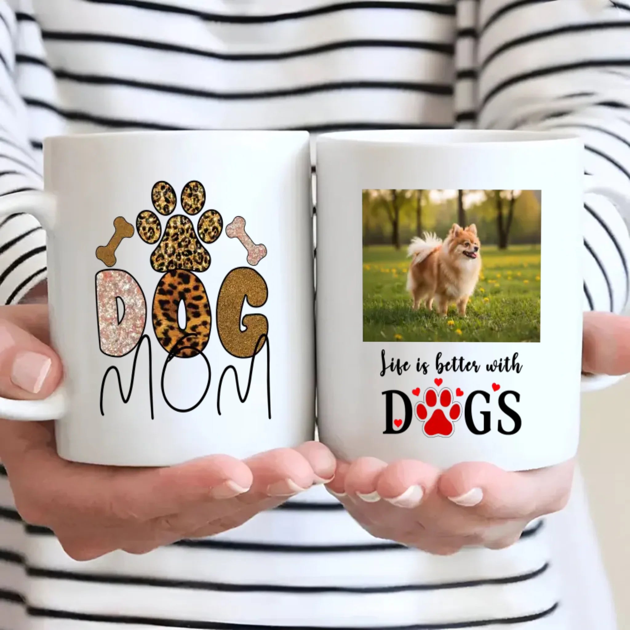 Customized Pomeranian Mug With Photo For Dog Lovers - Dog Mom & Life Is Better With Dogs - 89Prints