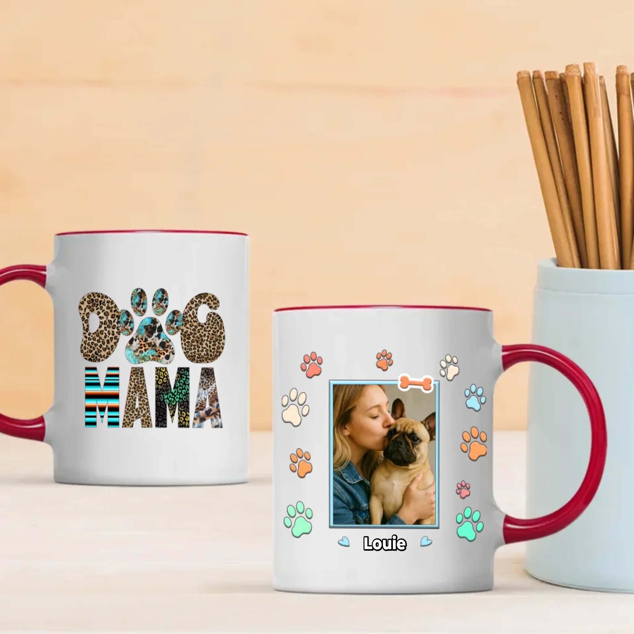 Custom French Bulldog Mug - Personalized Dog Mama Photo & Name Gift - 89Prints