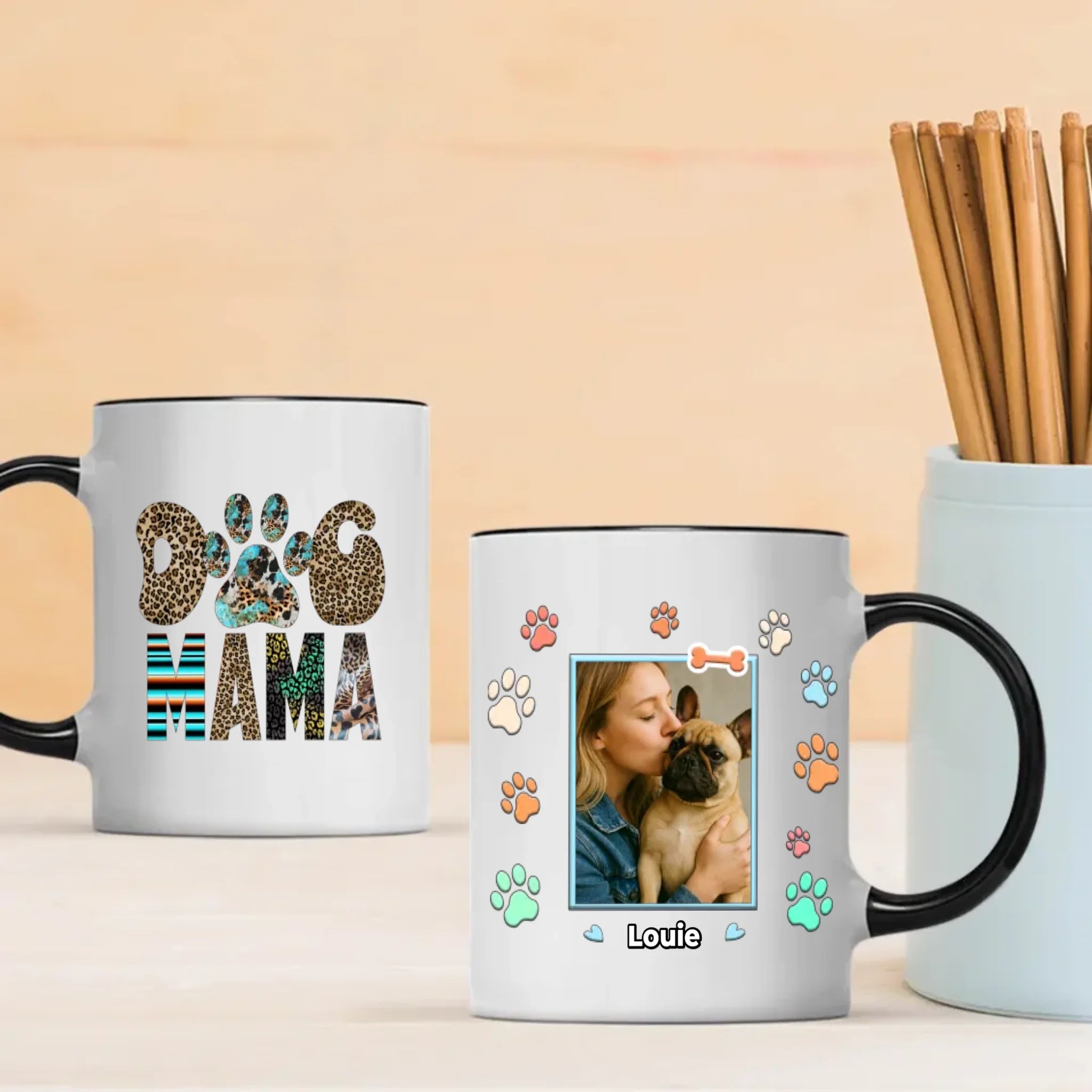 Custom French Bulldog Mug - Personalized Dog Mama Photo & Name Gift - 89Prints