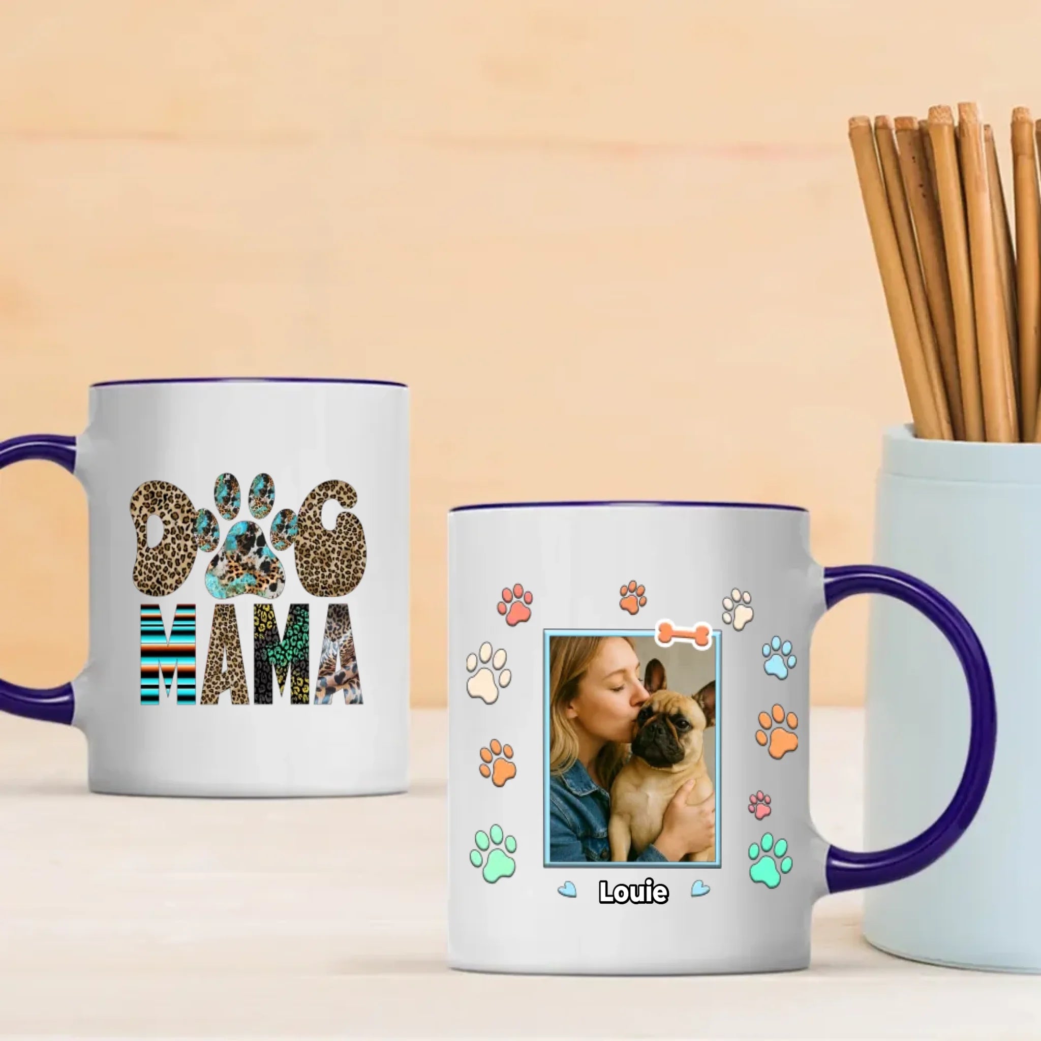 Custom French Bulldog Mug - Personalized Dog Mama Photo & Name Gift - 89Prints