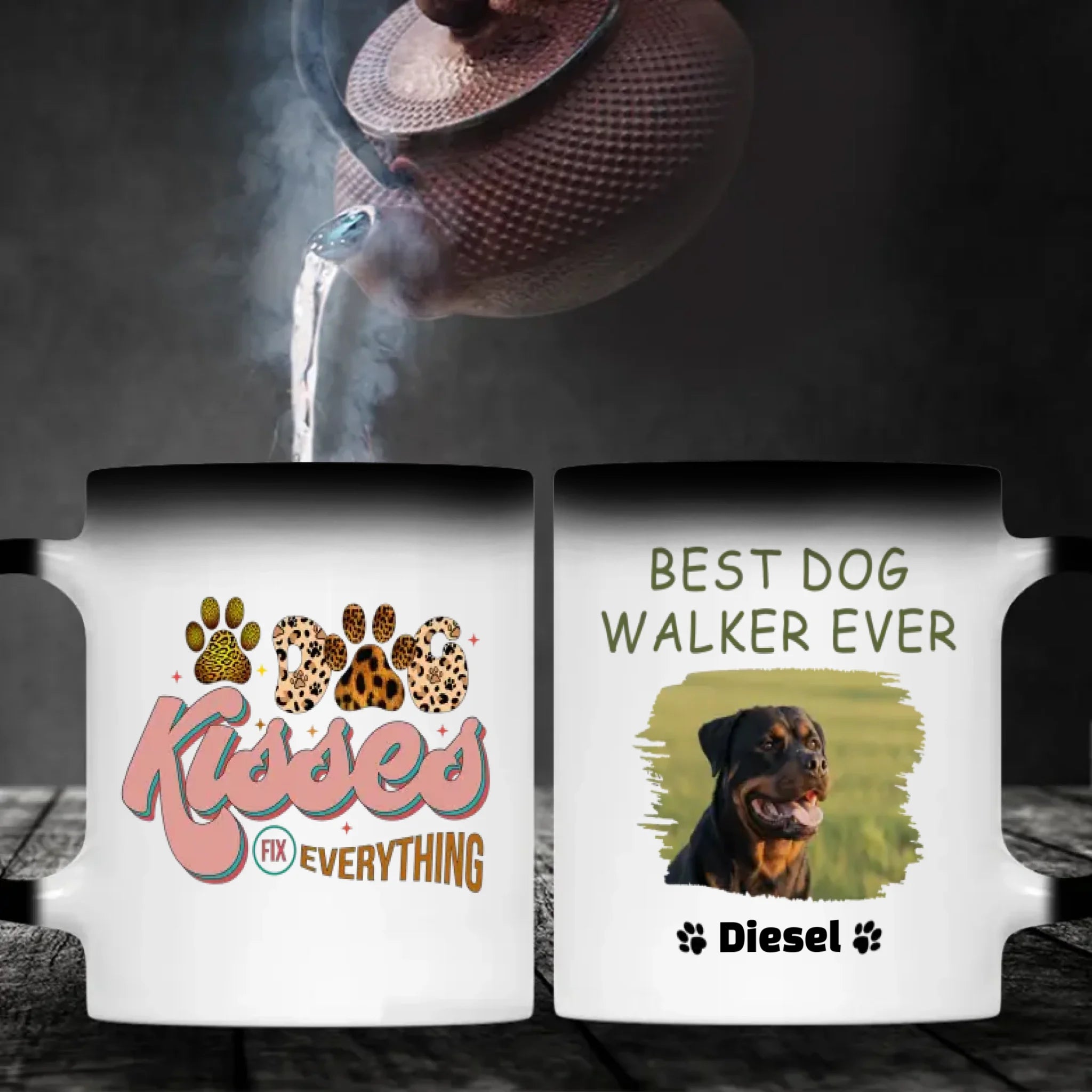 Customized Rottweiler Mug With Photo For Dog Lovers - Best Dog Walker Ever - 89Prints