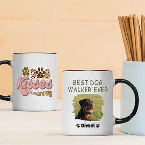Customized Rottweiler Mug With Photo For Dog Lovers - Best Dog Walker Ever - 89Prints