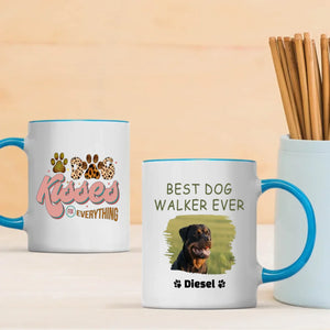 Customized Rottweiler Mug With Photo For Dog Lovers - Best Dog Walker Ever - 89Prints