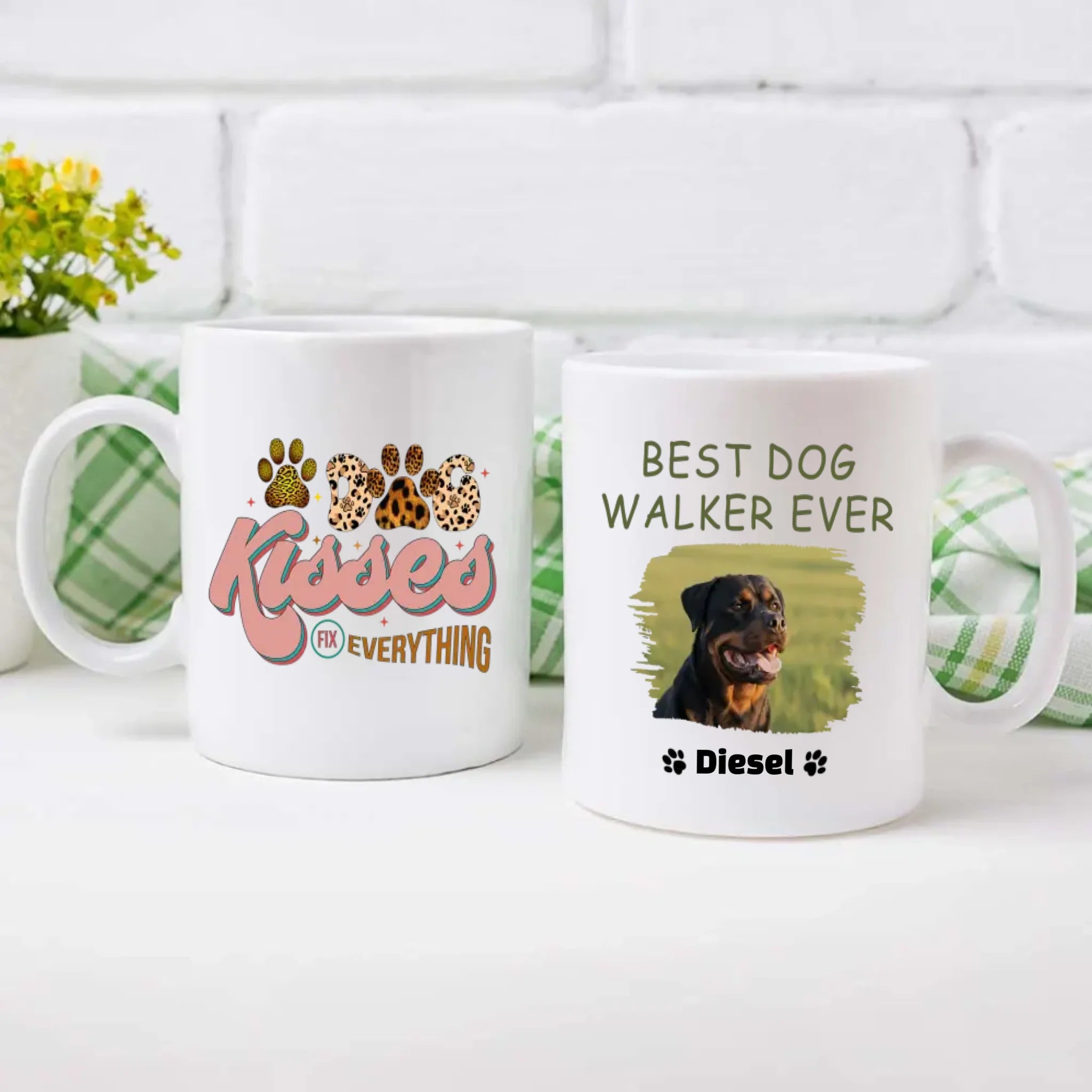 Customized Rottweiler Mug With Photo For Dog Lovers - Best Dog Walker Ever - 89Prints
