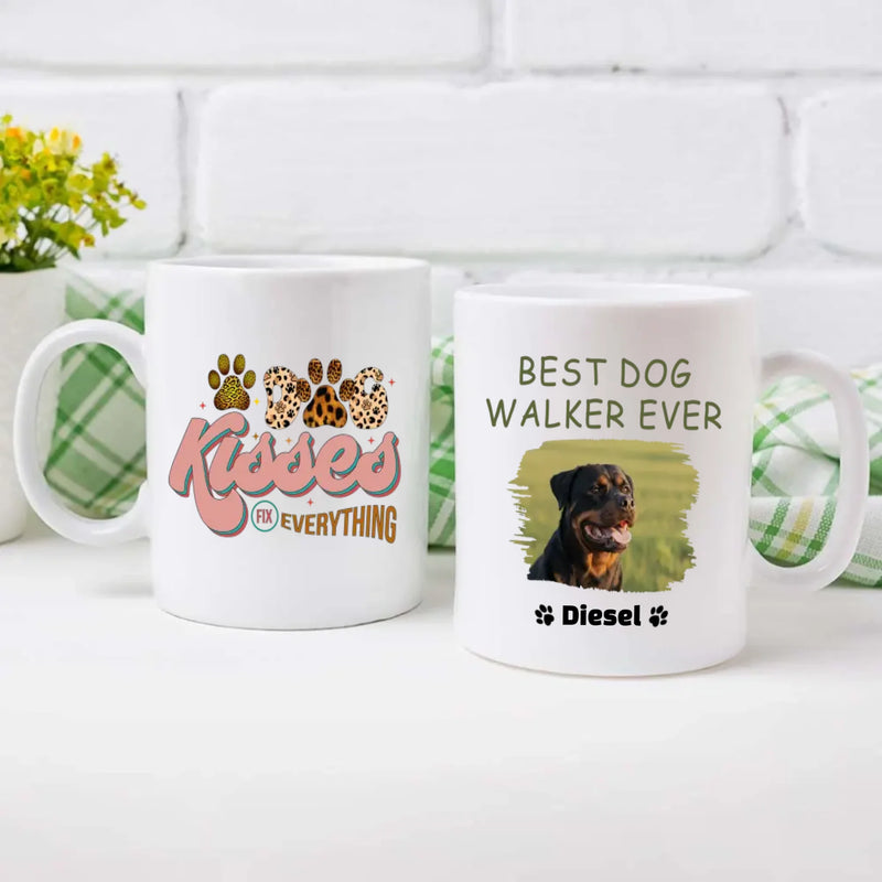 Customized Rottweiler Mug With Photo For Dog Lovers - Best Dog Walker Ever - 89Prints