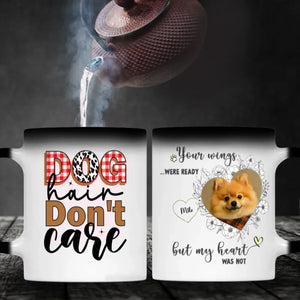 Personalized Pomeranian Memorial Mug - The Quote 'Dog Hair Don't Care' With Custom Your Photo And Dog's Name - 89Prints