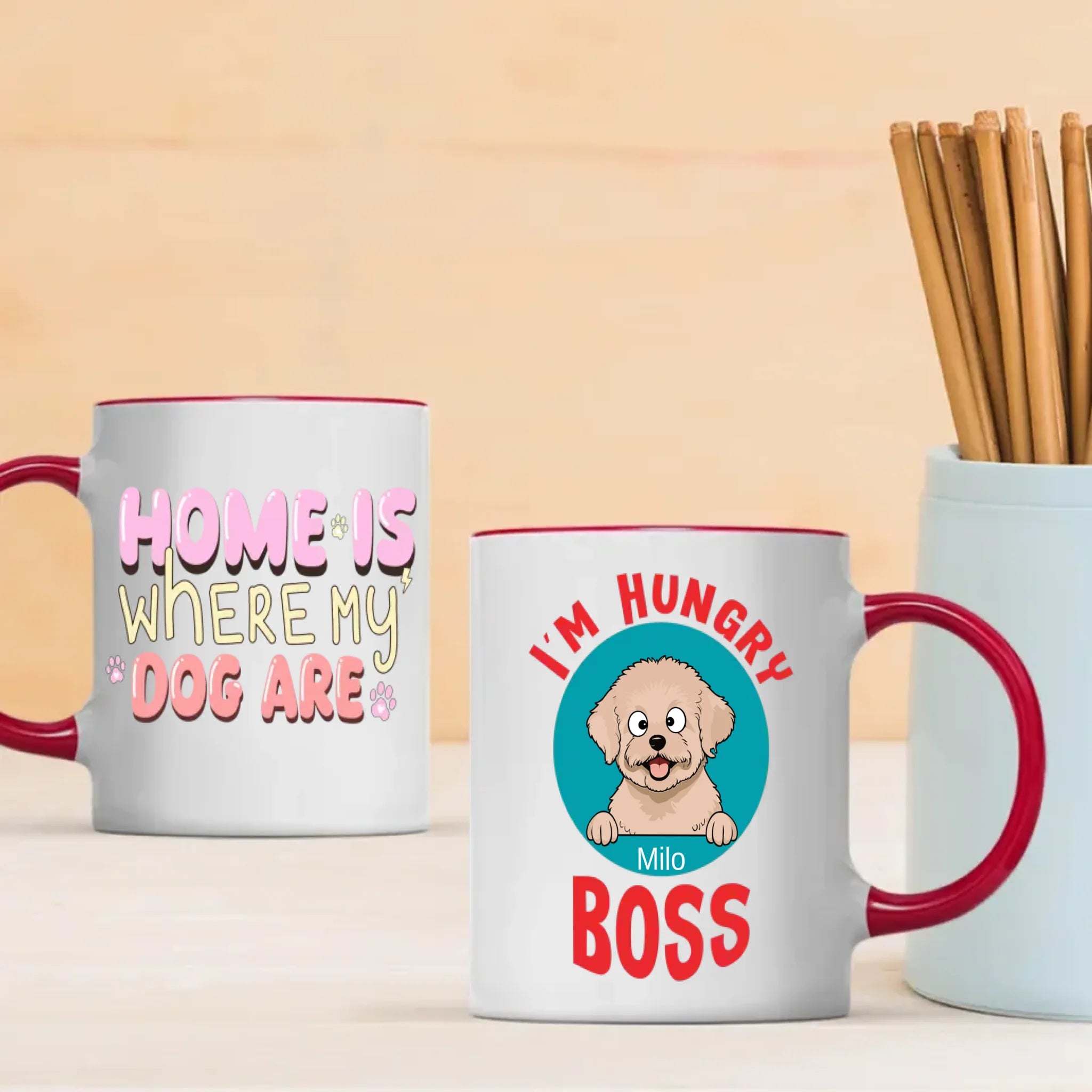 Customized Bichon Frise Mug With Photo For Dog Lovers - Home Is Where My Dog Are - 89Prints