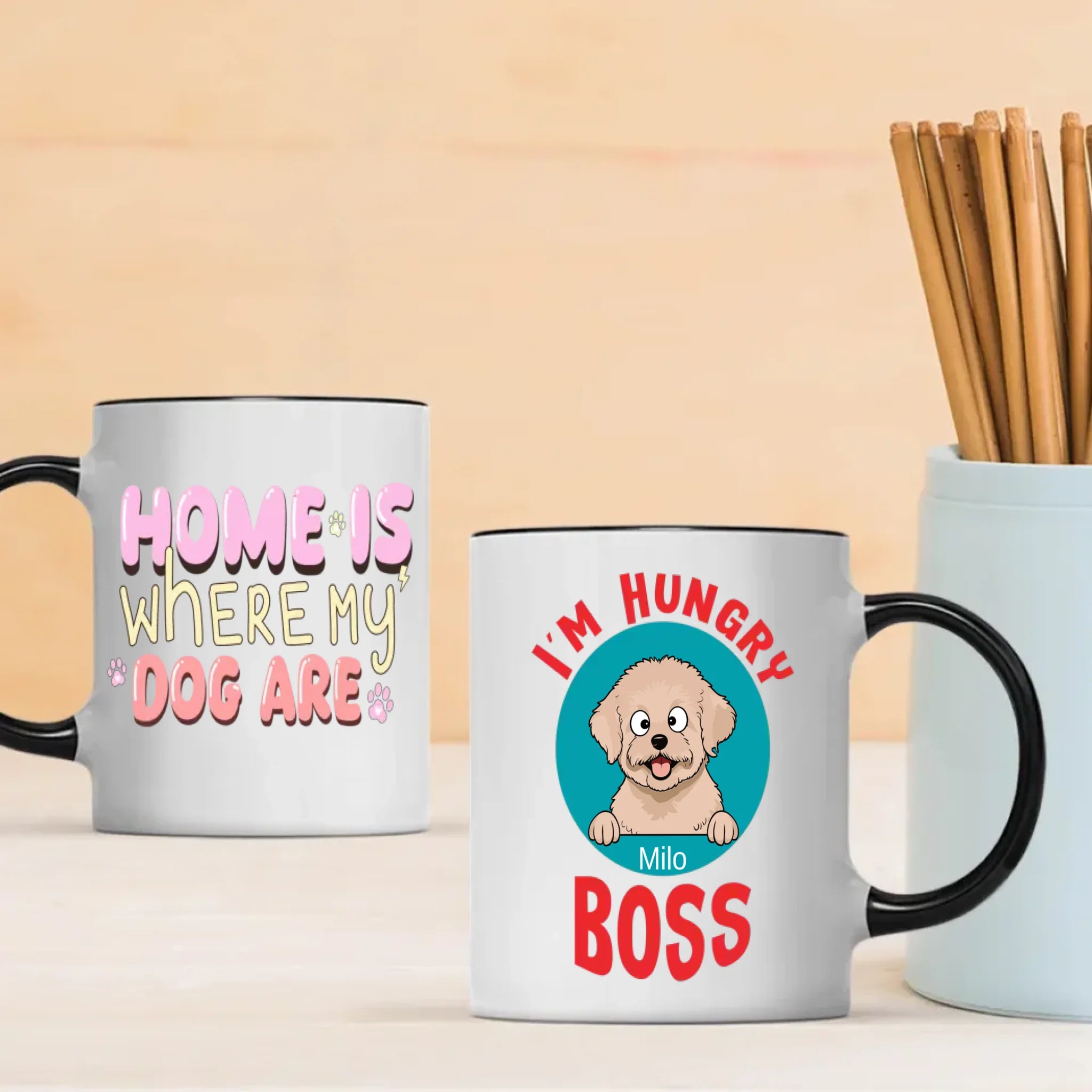Customized Bichon Frise Mug With Photo For Dog Lovers - Home Is Where My Dog Are - 89Prints