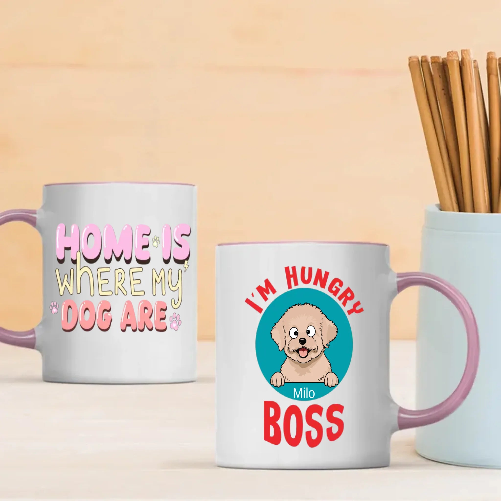Customized Bichon Frise Mug With Photo For Dog Lovers - Home Is Where My Dog Are - 89Prints