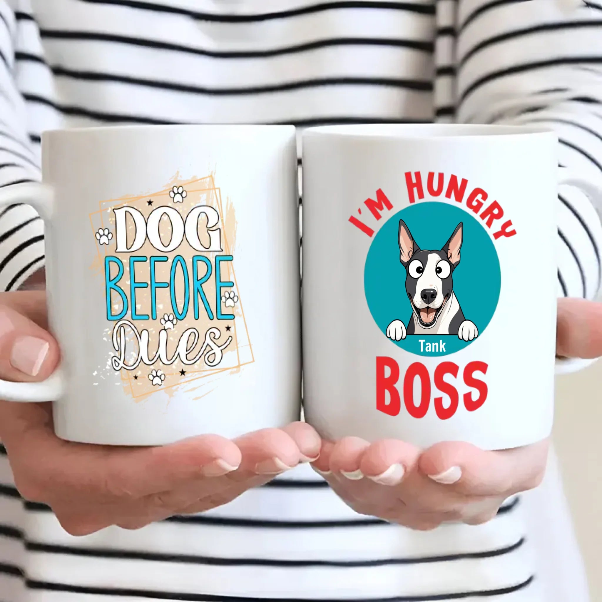 Custom Bull Terrier Mug - I'm Hungry Boss Personalized Photo & Name Gift - 89Prints