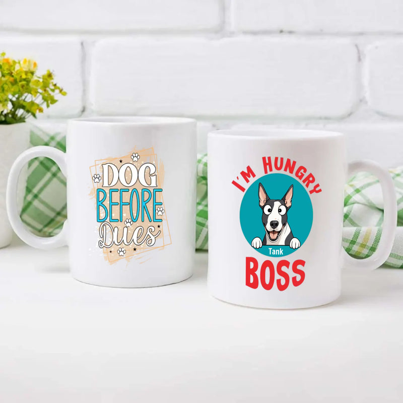 Custom Bull Terrier Mug - I'm Hungry Boss Personalized Photo & Name Gift - 89Prints