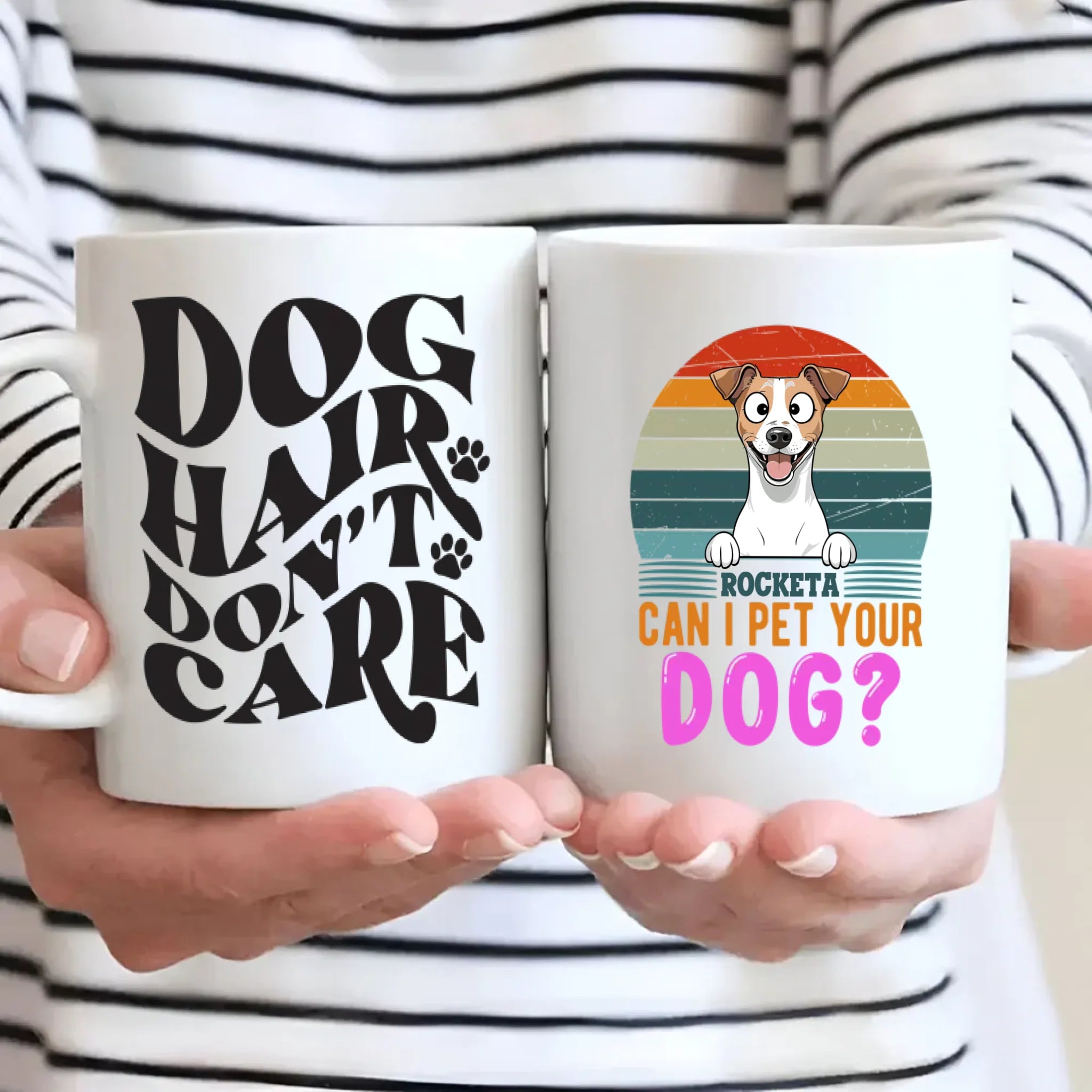 Customized Jack Russell Terrier Mug - Dog Hair Don't Care - Can I Pet Your Dog? - 89Prints