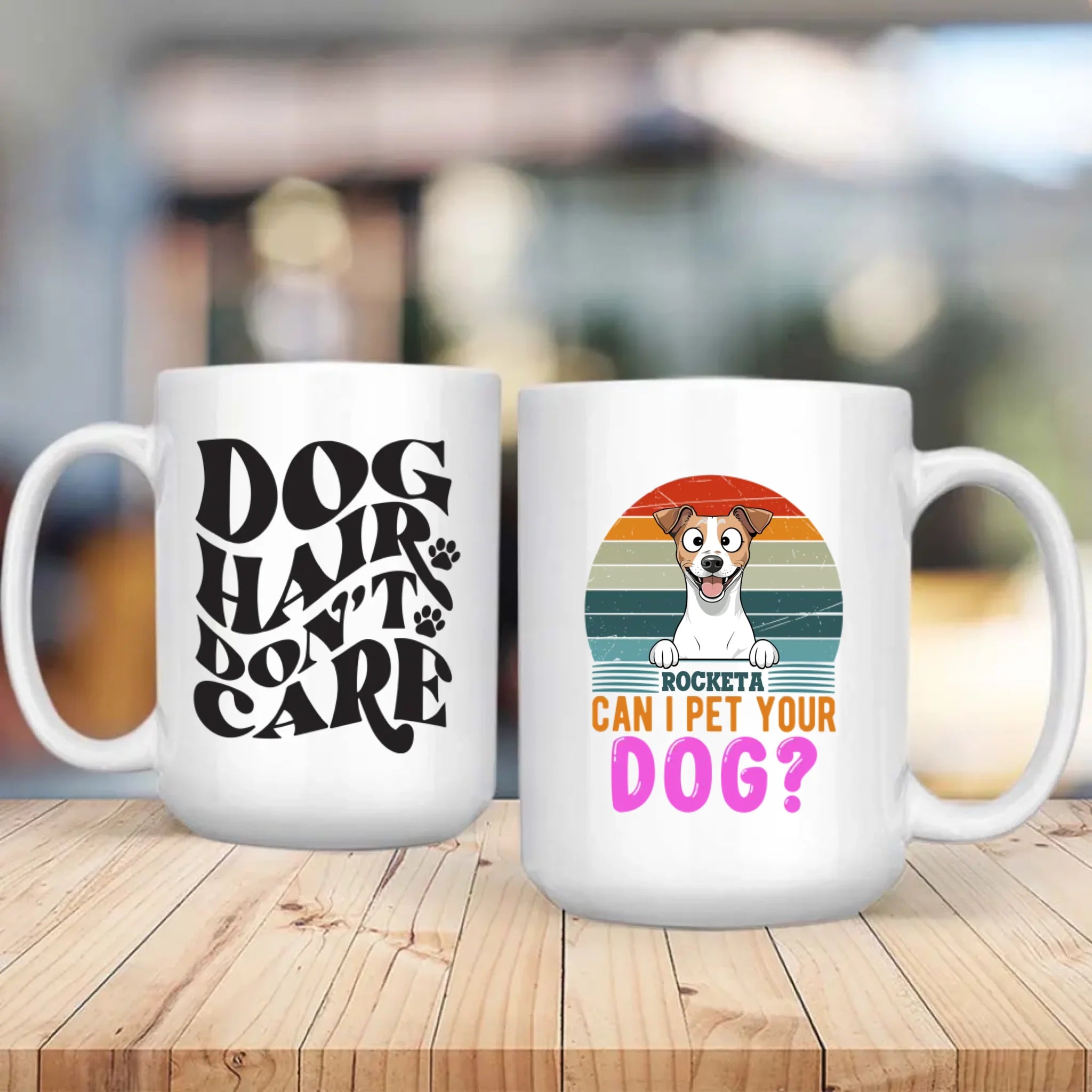 Customized Jack Russell Terrier Mug - Dog Hair Don't Care - Can I Pet Your Dog? - 89Prints