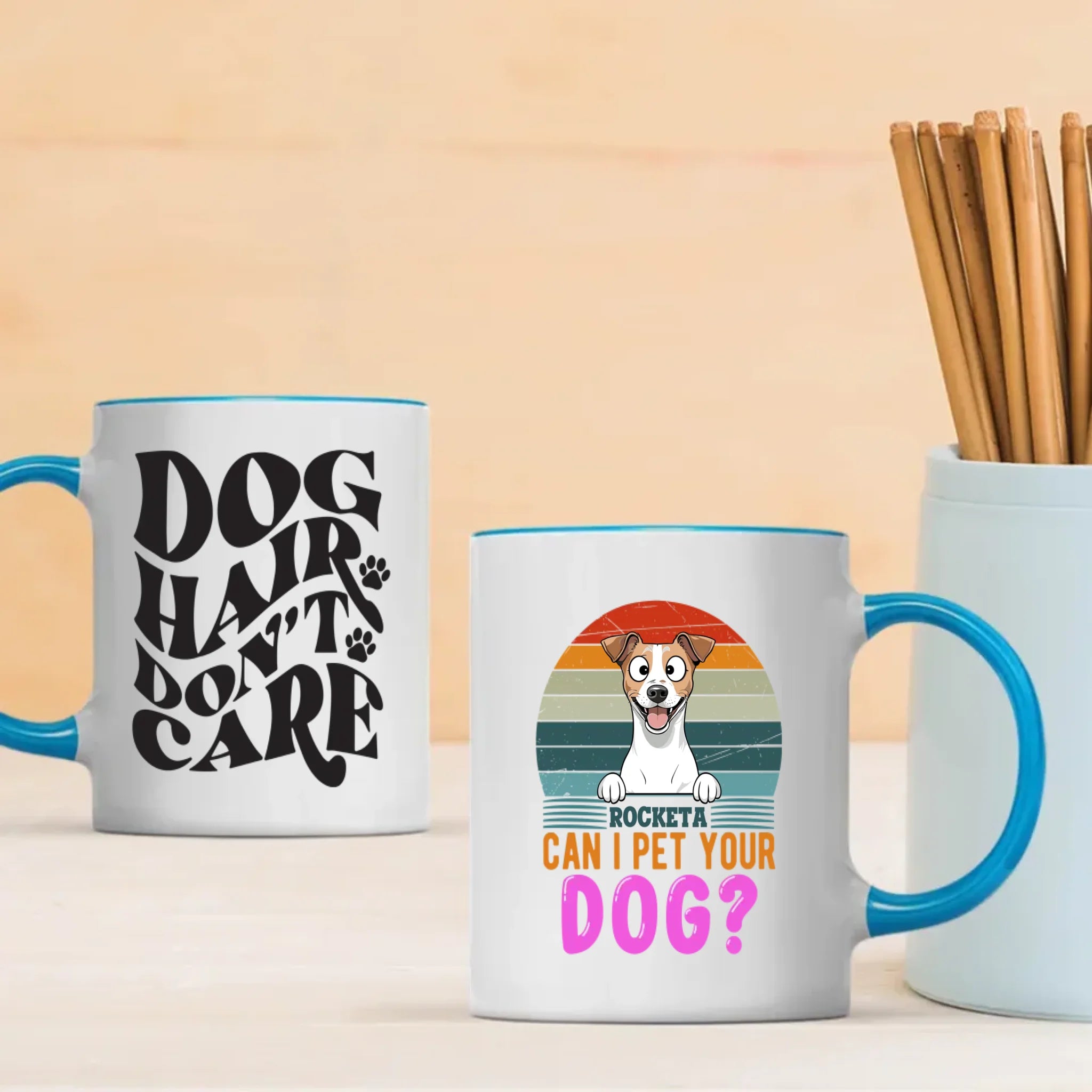 Customized Jack Russell Terrier Mug - Dog Hair Don't Care - Can I Pet Your Dog? - 89Prints