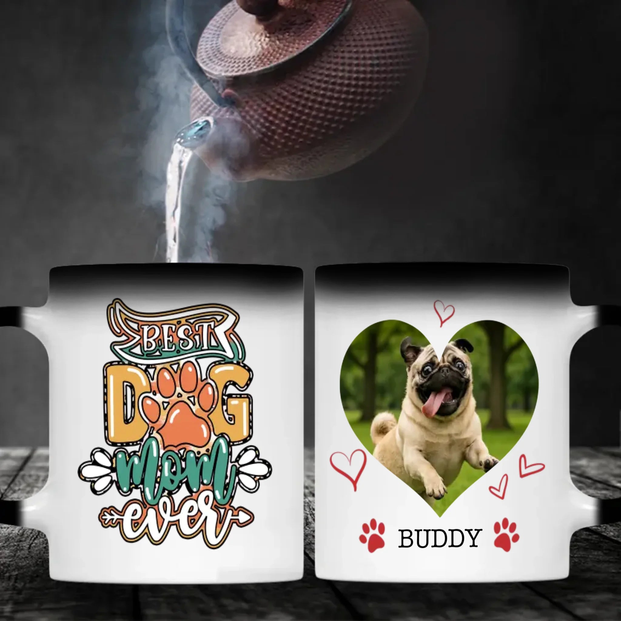 Personalized Pug Mug – Best Dog Mom Ever With Upload a Photo & Name for Personalization - 89Prints