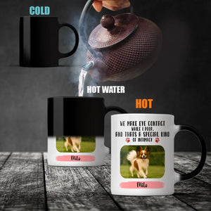Personalized Pomeranian Mug With Custom Upload Photo And Name - We Make Eye Contact While I Poop - 89Prints
