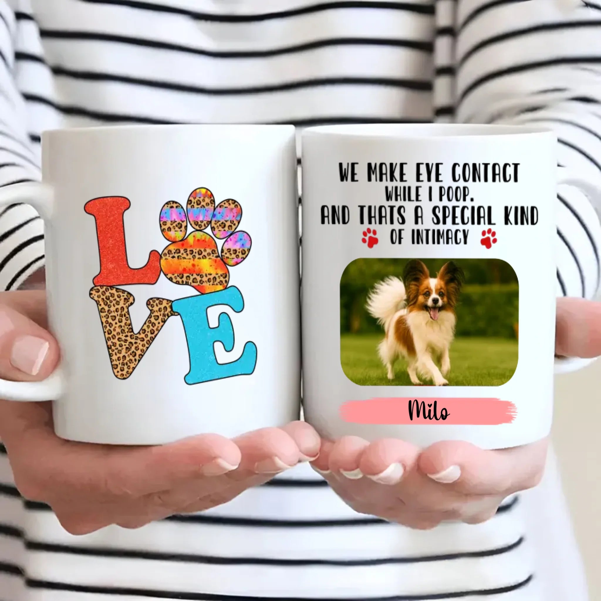 Personalized Pomeranian Mug With Custom Upload Photo And Name - We Make Eye Contact While I Poop - 89Prints