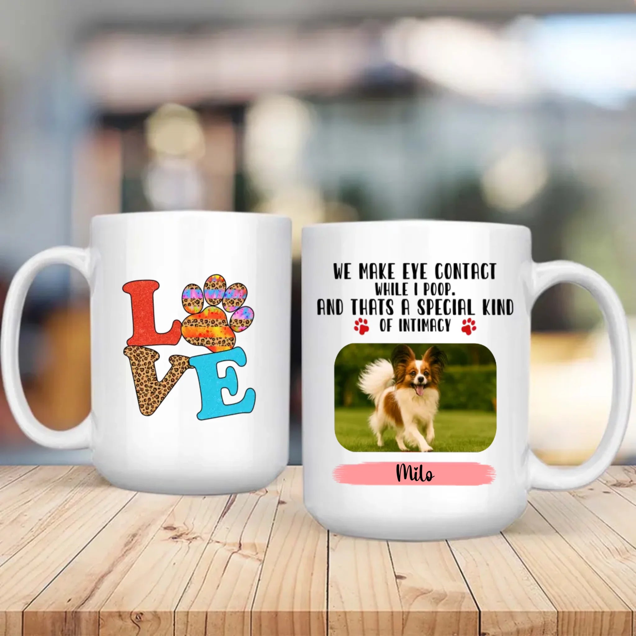 Personalized Pomeranian Mug With Custom Upload Photo And Name - We Make Eye Contact While I Poop - 89Prints