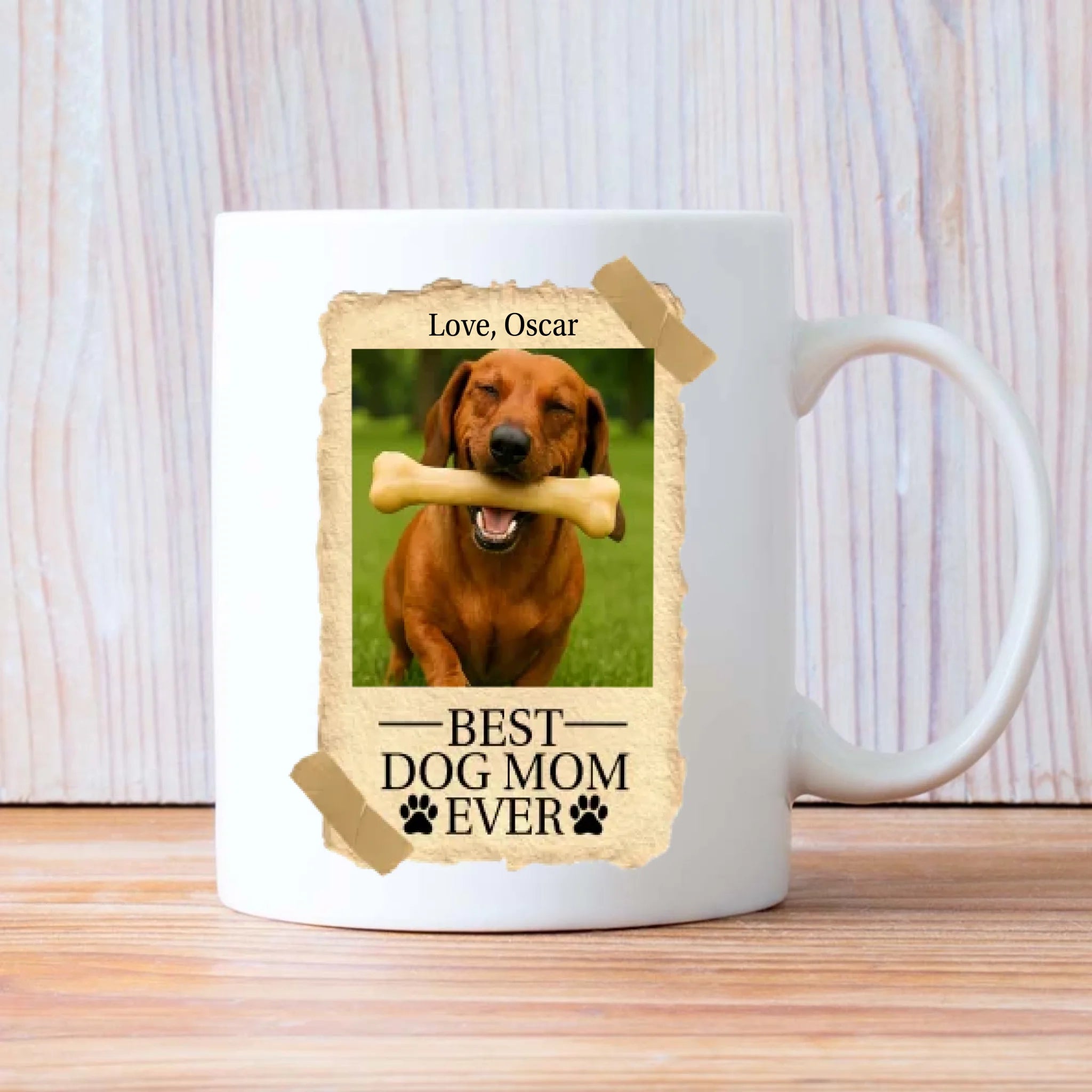 Custom Photo Dachshund Mug - Best Dog Mom Ever With Name Personalization - 89Prints