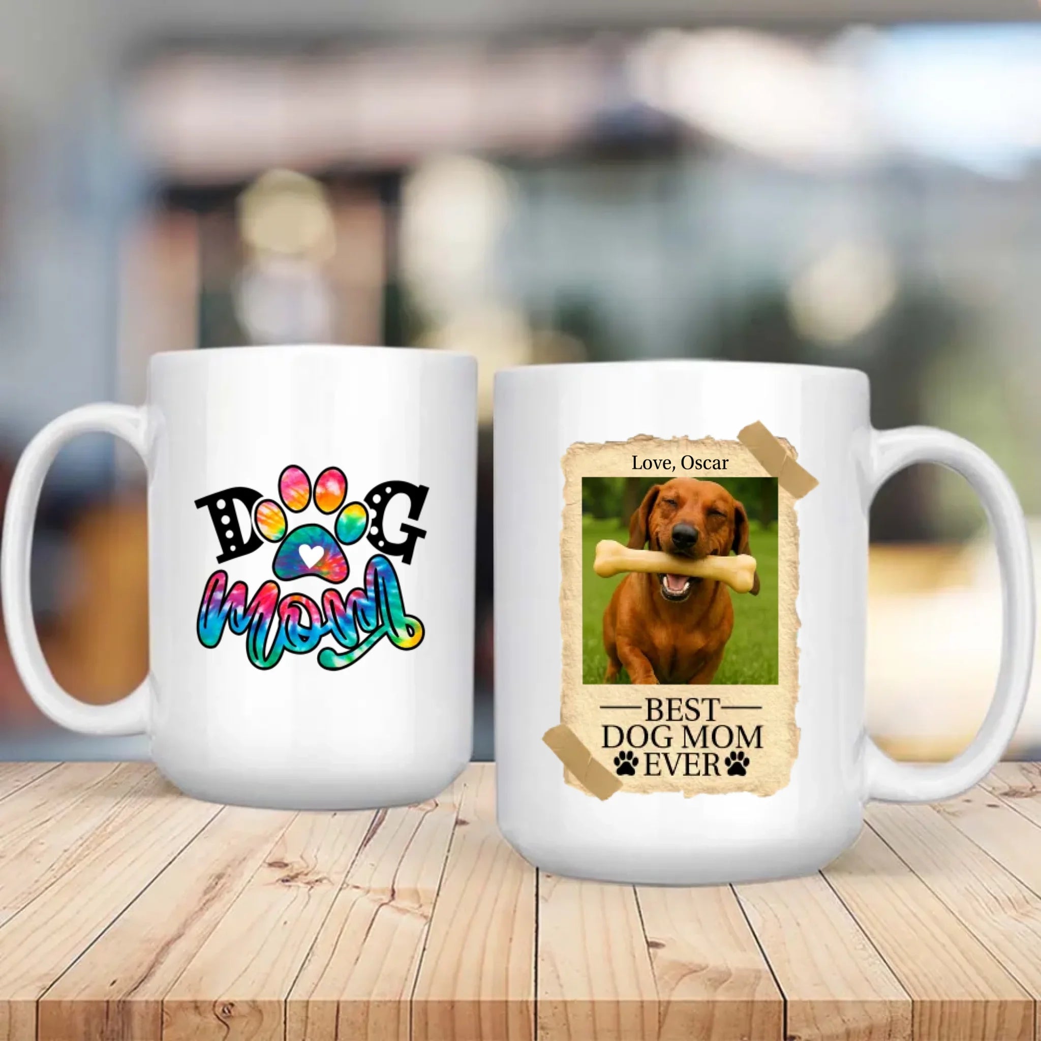 Custom Photo Dachshund Mug - Best Dog Mom Ever With Name Personalization - 89Prints