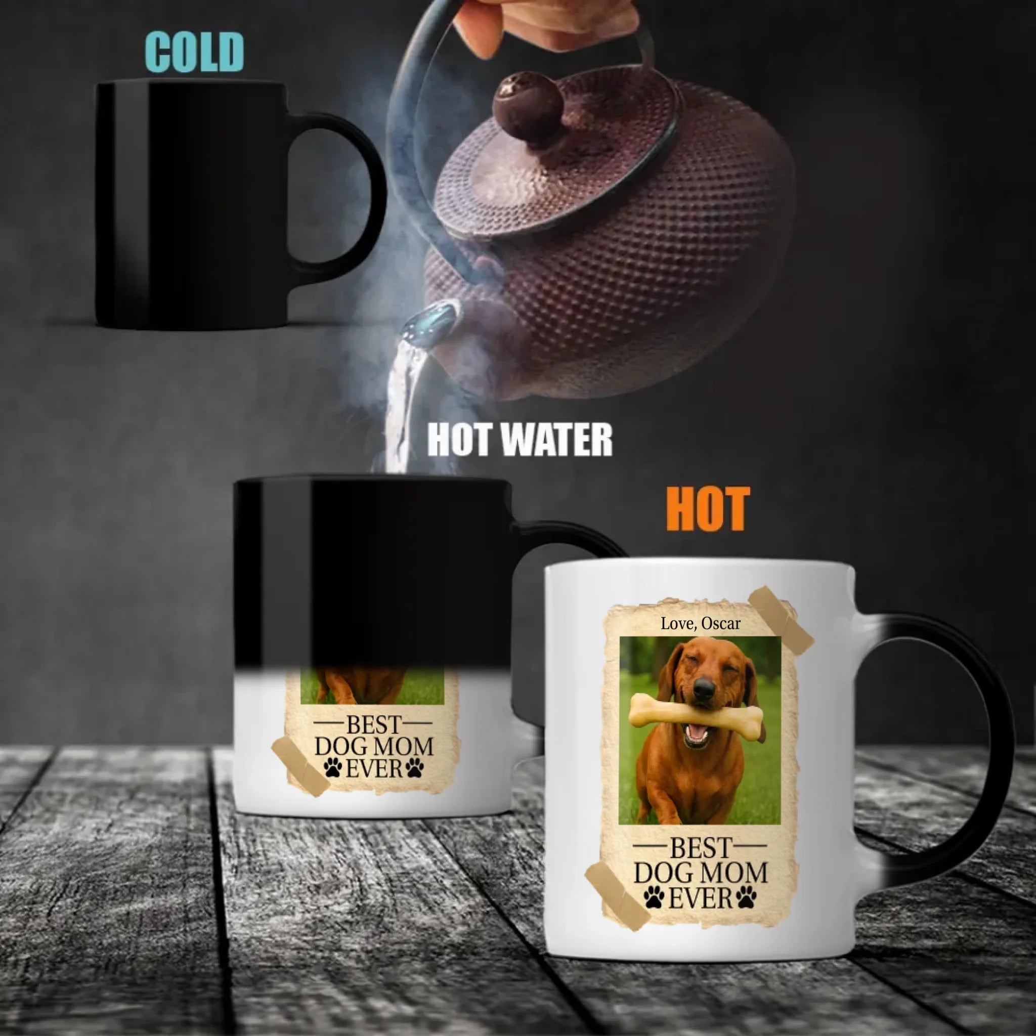 Custom Photo Dachshund Mug - Best Dog Mom Ever With Name Personalization - 89Prints