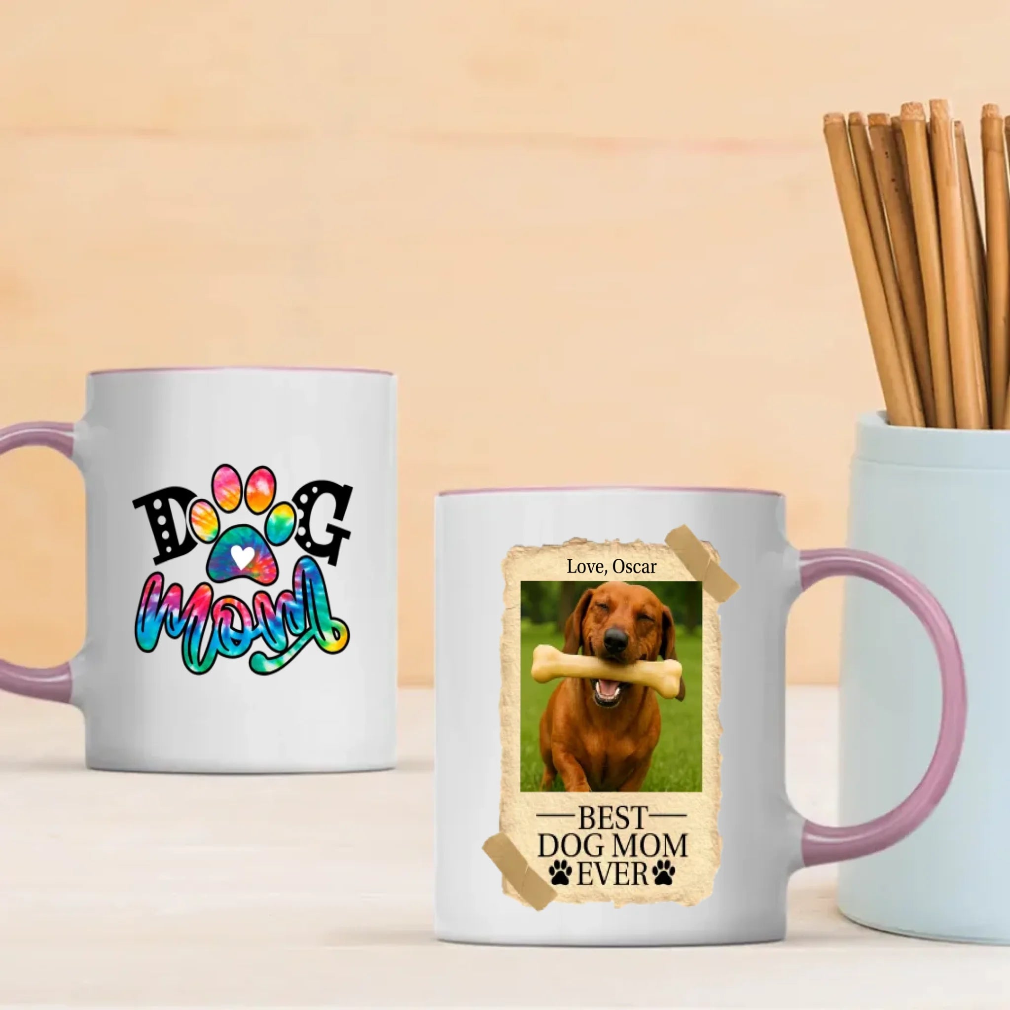 Custom Photo Dachshund Mug - Best Dog Mom Ever With Name Personalization - 89Prints