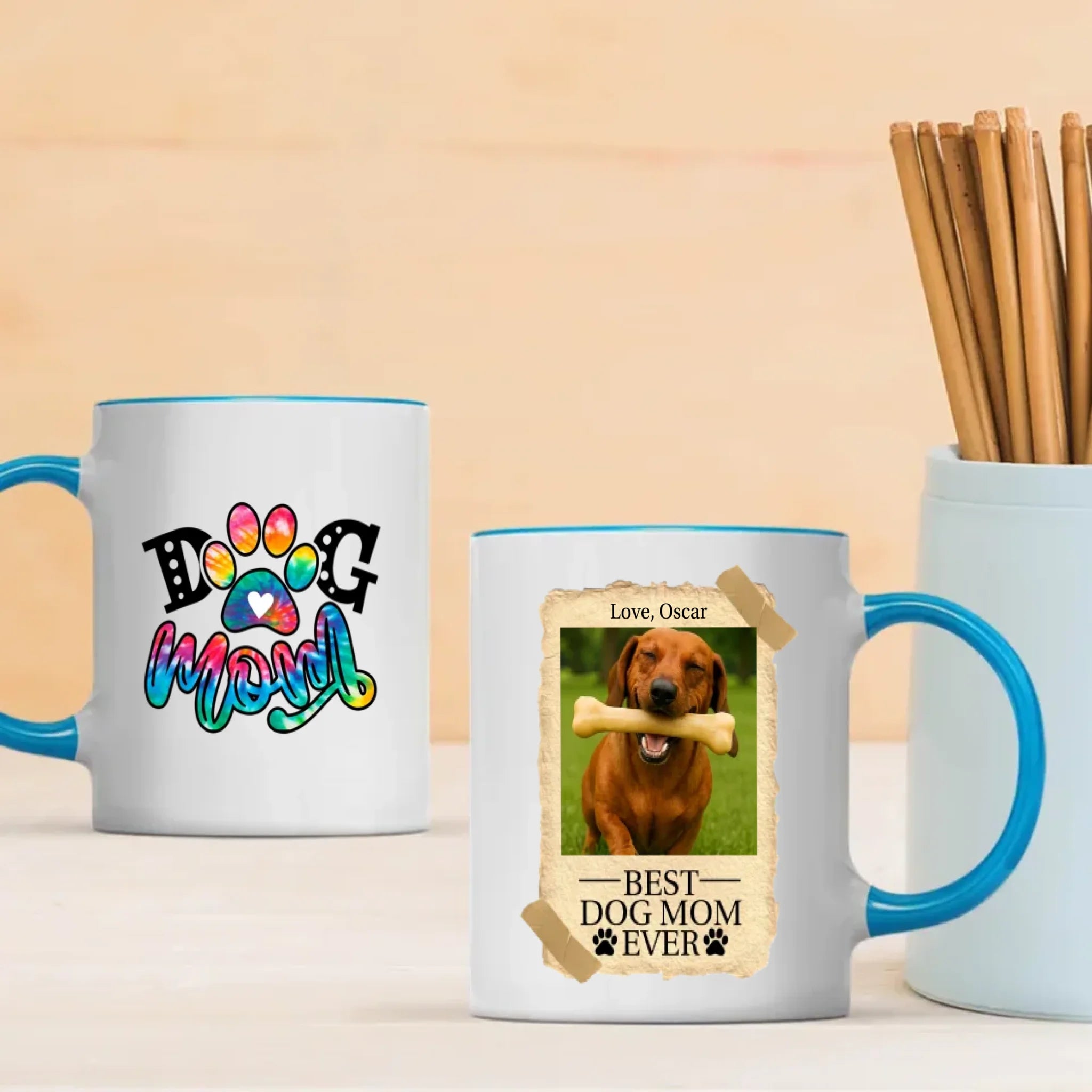 Custom Photo Dachshund Mug - Best Dog Mom Ever With Name Personalization - 89Prints