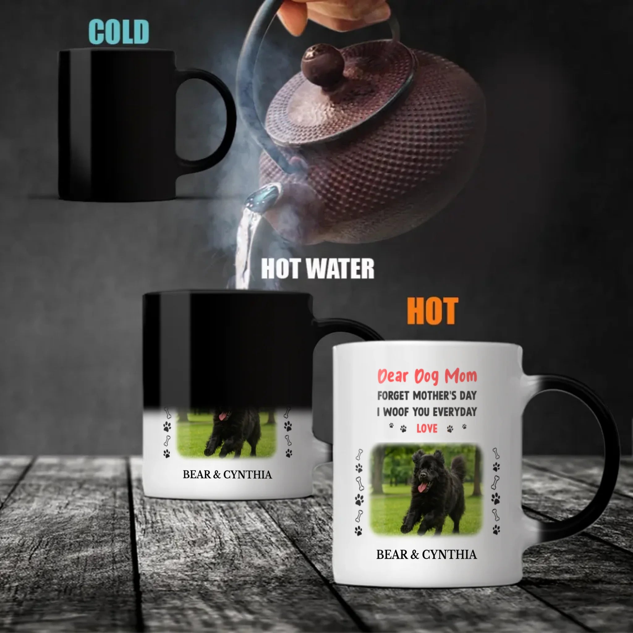 Personalized Newfoundland Mug - Dear Dog Mom - Custom Photo & Name - 89Prints