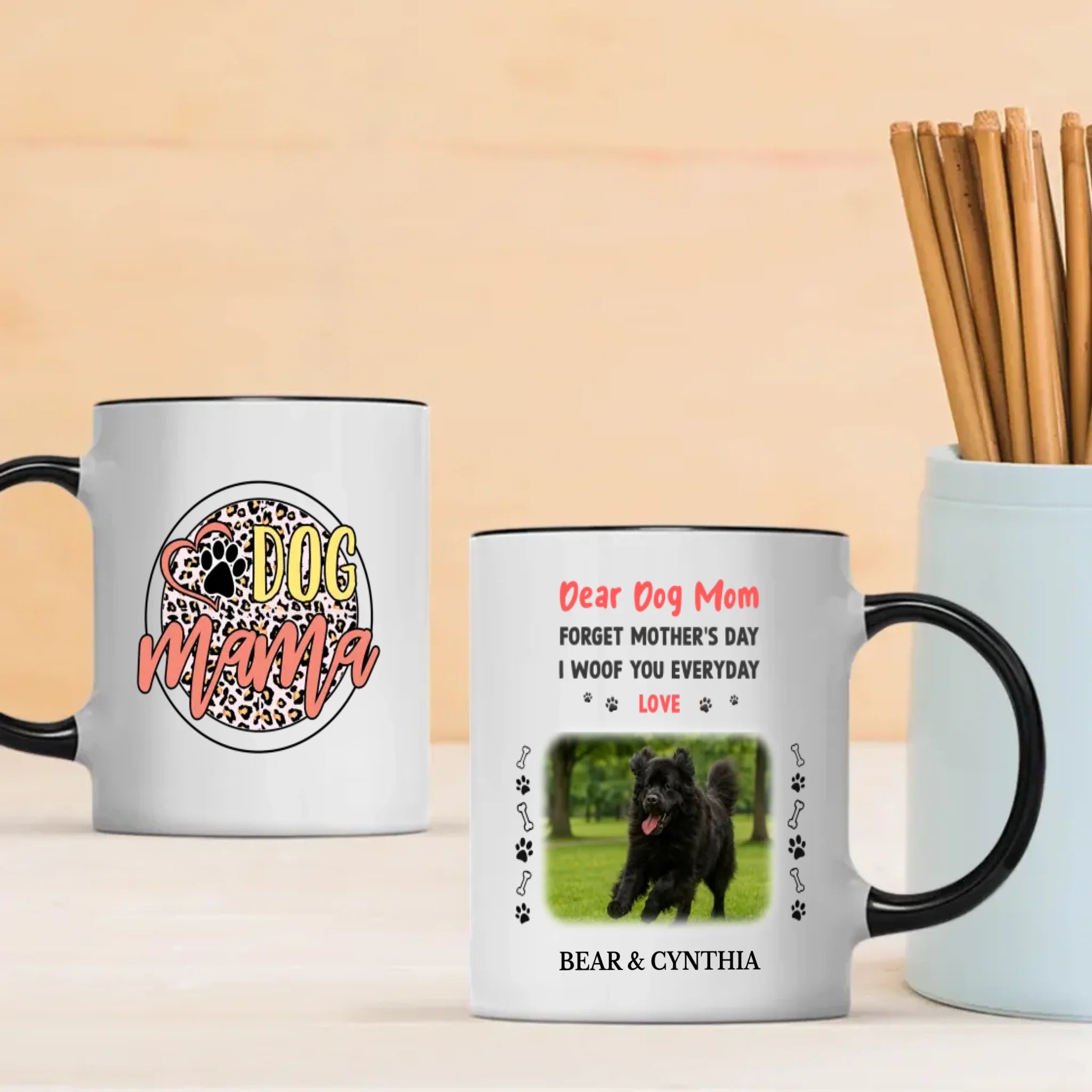 Personalized Newfoundland Mug - Dear Dog Mom - Custom Photo & Name - 89Prints
