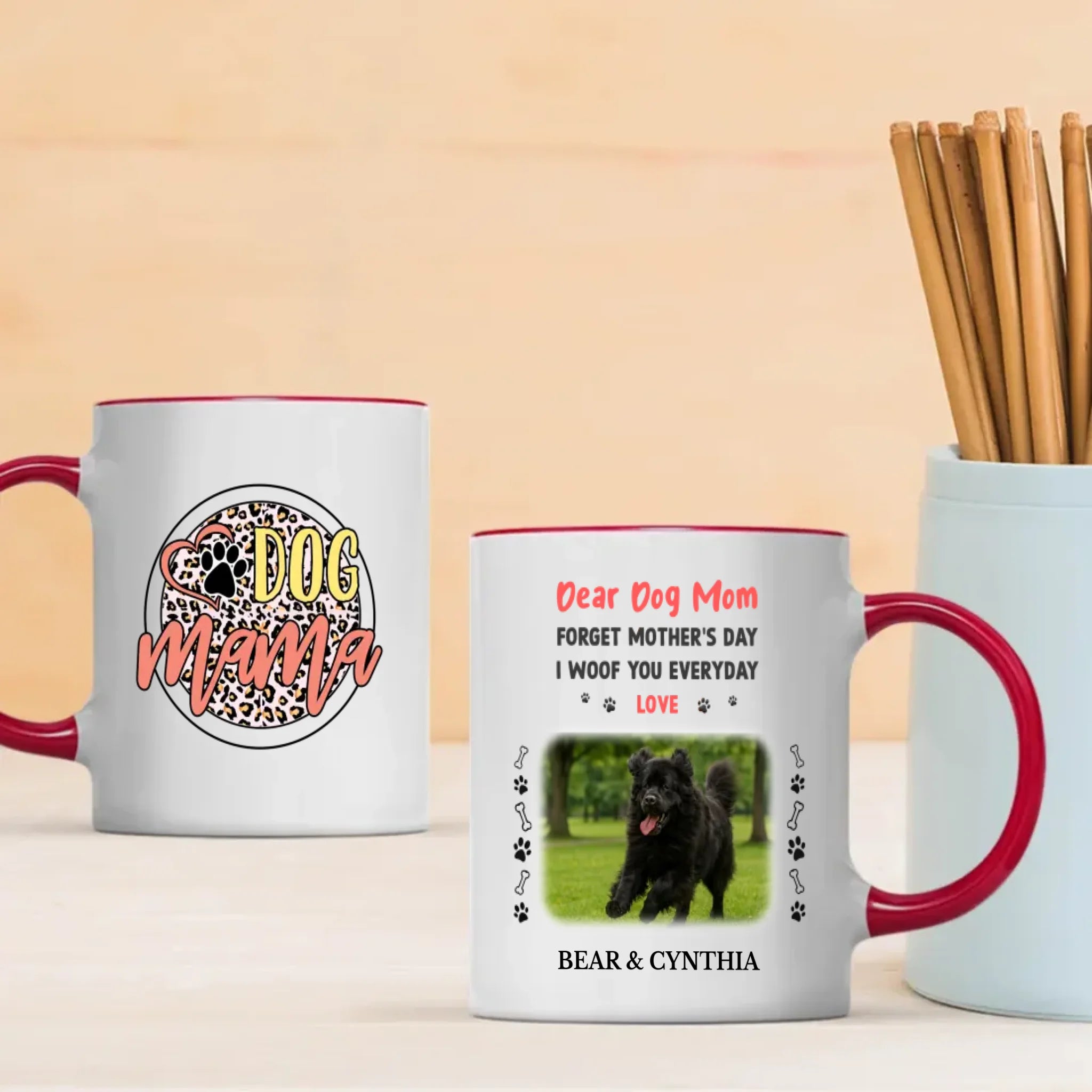 Personalized Newfoundland Mug - Dear Dog Mom - Custom Photo & Name - 89Prints