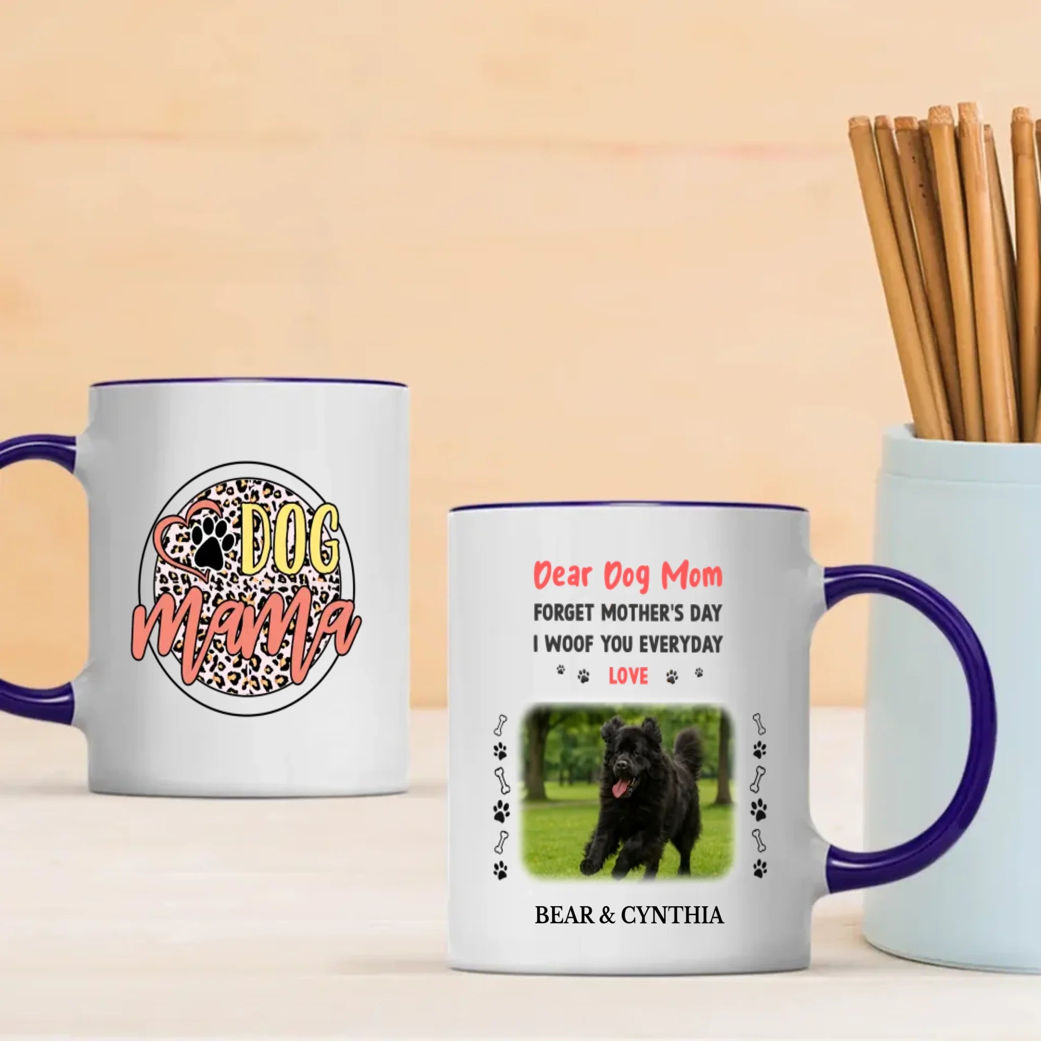 Personalized Newfoundland Mug - Dear Dog Mom - Custom Photo & Name - 89Prints
