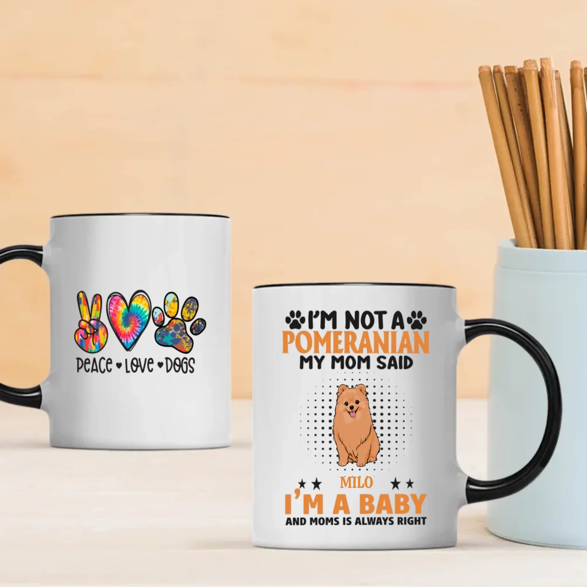 Custom Pomeranian Mug - I'm Not A Pomeranian My Mom Said I'm A Baby - 89Prints