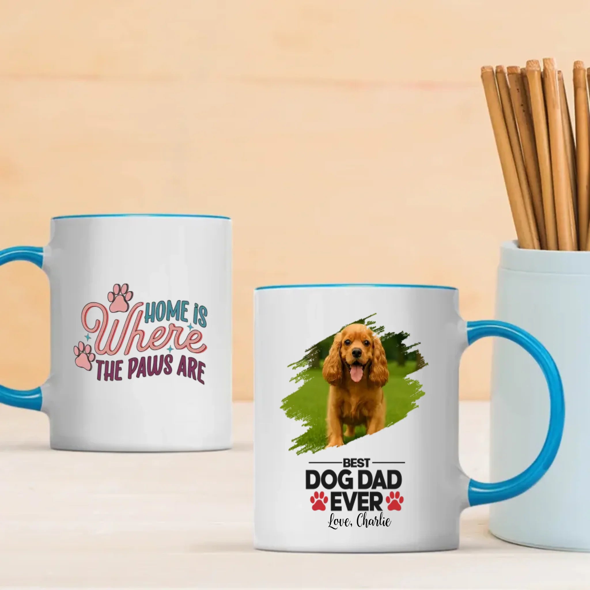 Custom American Cocker Spaniel Mug - Photo & Name Dog Dad Gift - 89Prints