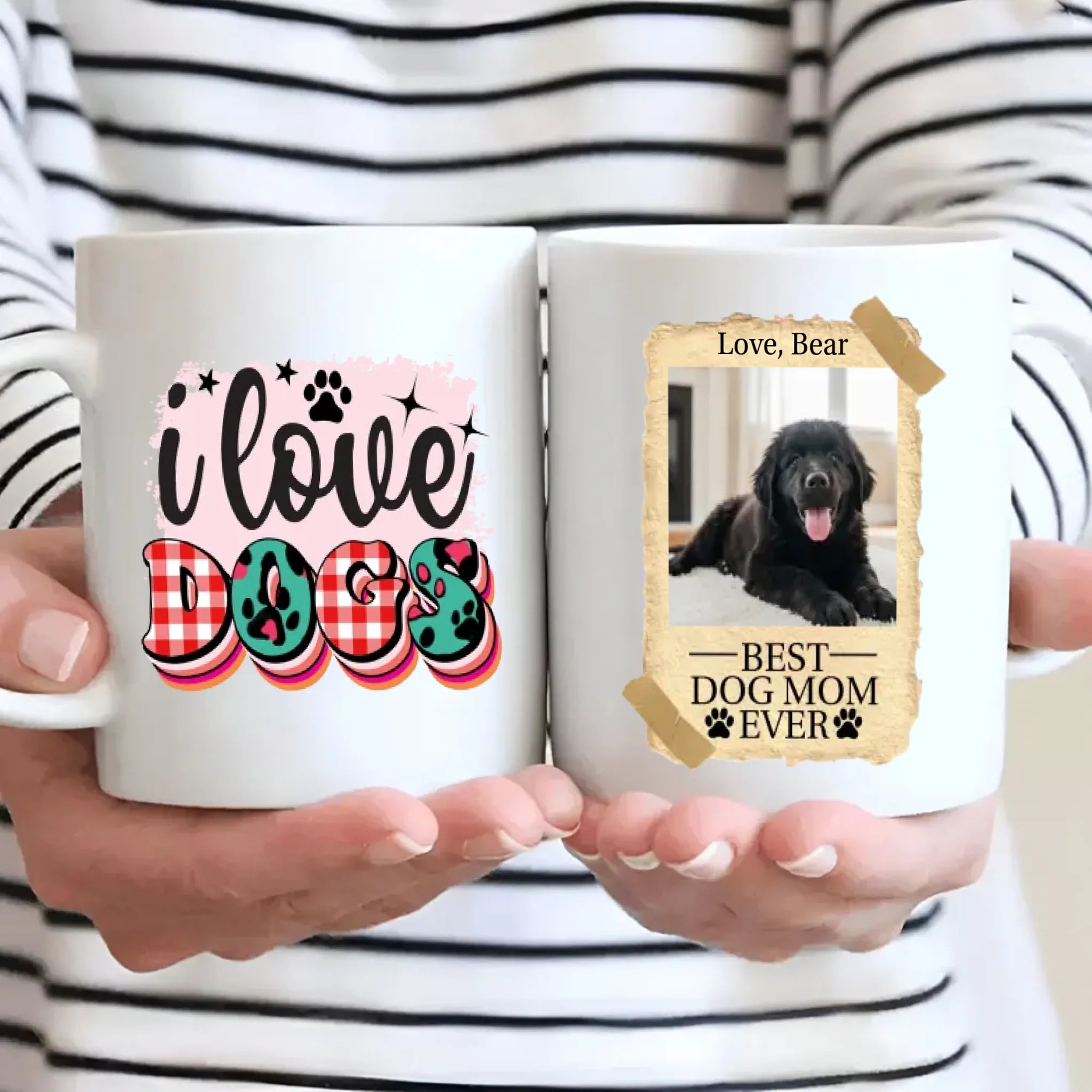 Personalized Newfoundland Mug - Customize Photo And Name Gift - I Love Dogs - 89Prints