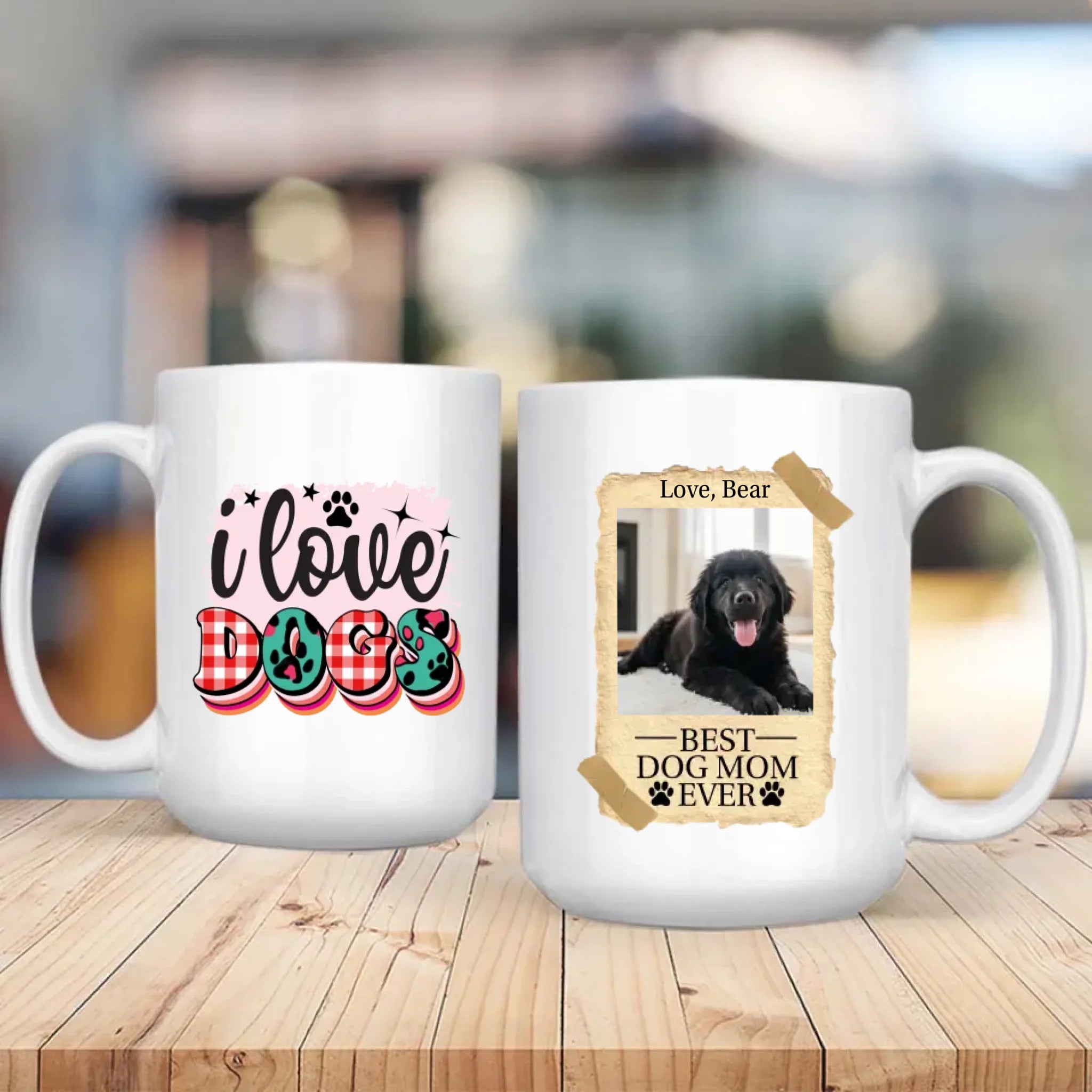 Personalized Newfoundland Mug - Customize Photo And Name Gift - I Love Dogs - 89Prints