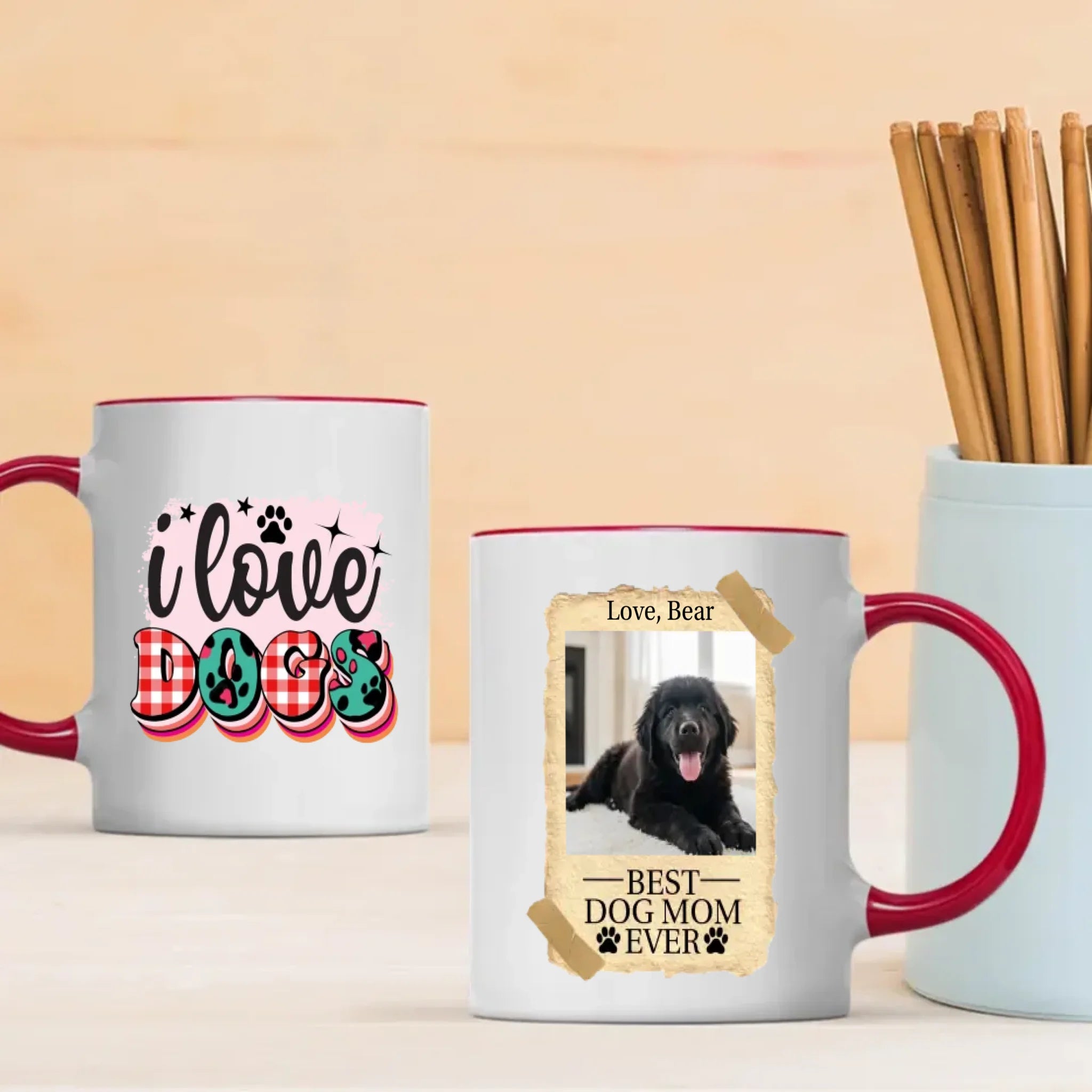 Personalized Newfoundland Mug - Customize Photo And Name Gift - I Love Dogs - 89Prints
