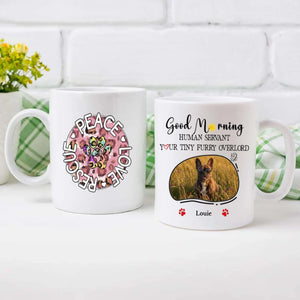 Personalized French Bulldog Mug With Custom Upload Photo And Name - Peace Love Rescue - 89Prints