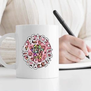 Personalized French Bulldog Mug With Custom Upload Photo And Name - Peace Love Rescue - 89Prints