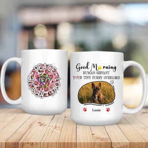 Personalized French Bulldog Mug With Custom Upload Photo And Name - Peace Love Rescue - 89Prints