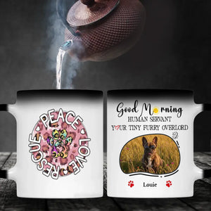 Personalized French Bulldog Mug With Custom Upload Photo And Name - Peace Love Rescue - 89Prints