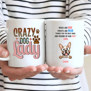 Custom French Bulldog Unique Mug - Personalize With The Quote 'Crazy Dog Lady' And Dog Clipart - 89Prints