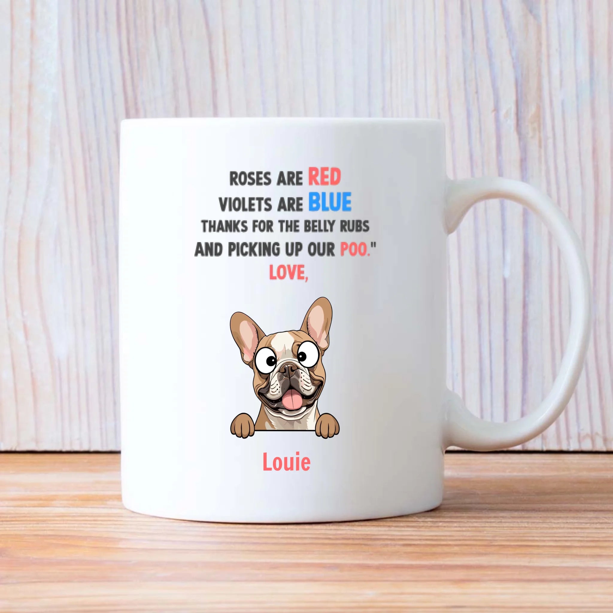 Custom French Bulldog Unique Mug - Personalize With The Quote 'Crazy Dog Lady' And Dog Clipart - 89Prints