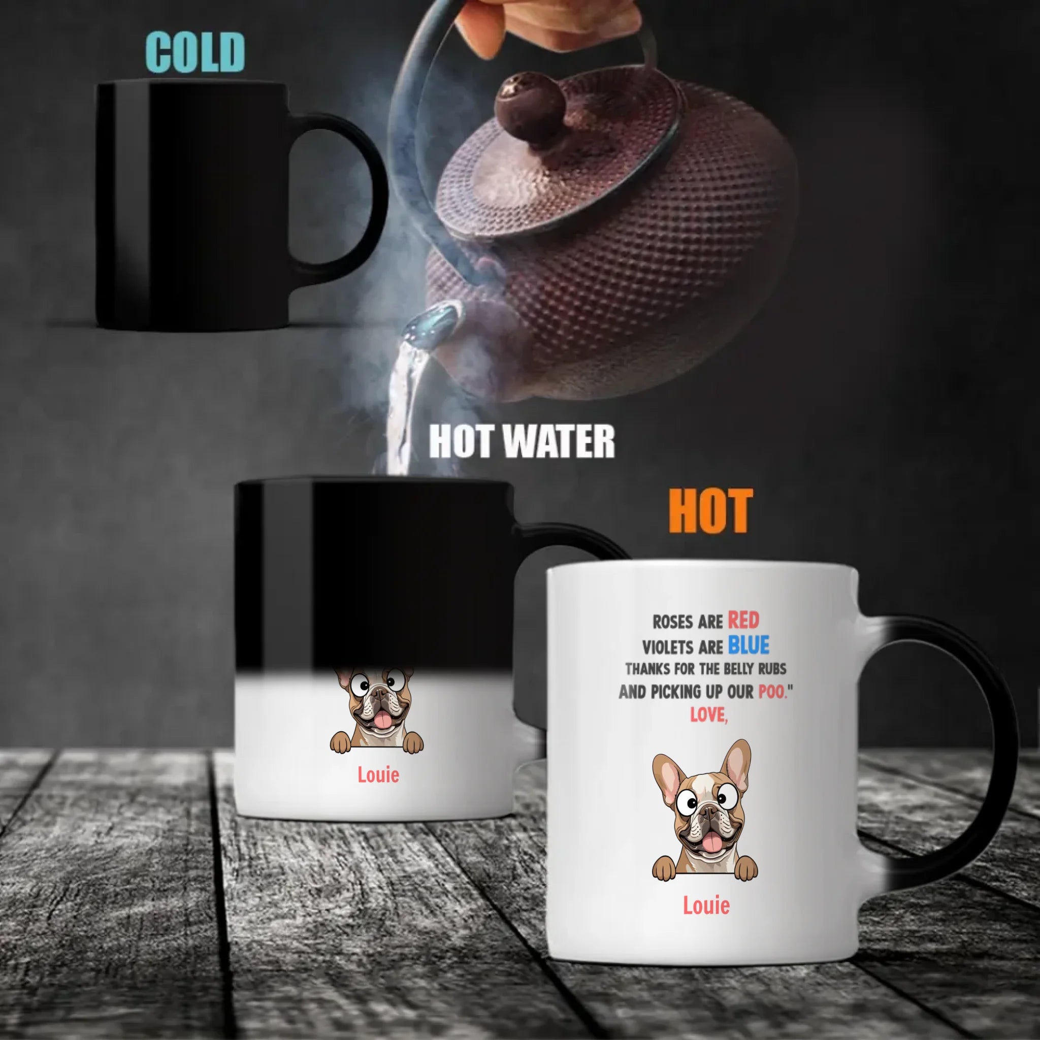 Custom French Bulldog Unique Mug - Personalize With The Quote 'Crazy Dog Lady' And Dog Clipart - 89Prints