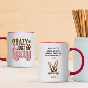 Custom French Bulldog Unique Mug - Personalize With The Quote 'Crazy Dog Lady' And Dog Clipart - 89Prints